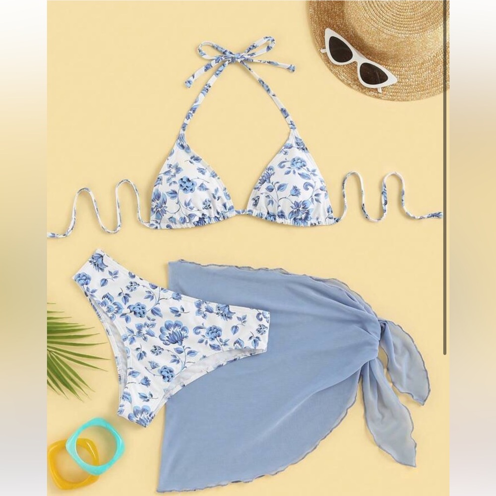 NWT SHEIN 3 piece floral bikini - M
